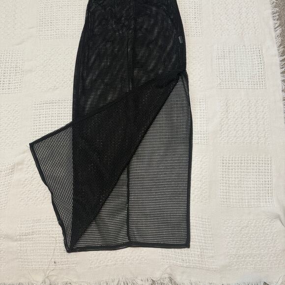 LA Hearts XS mesh sheer back tie side split midi maxi cover up dress SW2 3007 - Picture 8 of 11